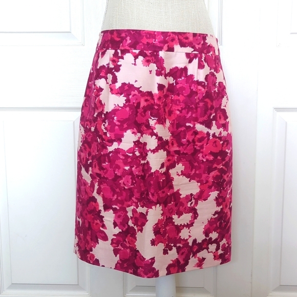 Kate Spade Jordan Silk Blend Berry Moody Floral Pencil Skirt - Picture 5 of 11